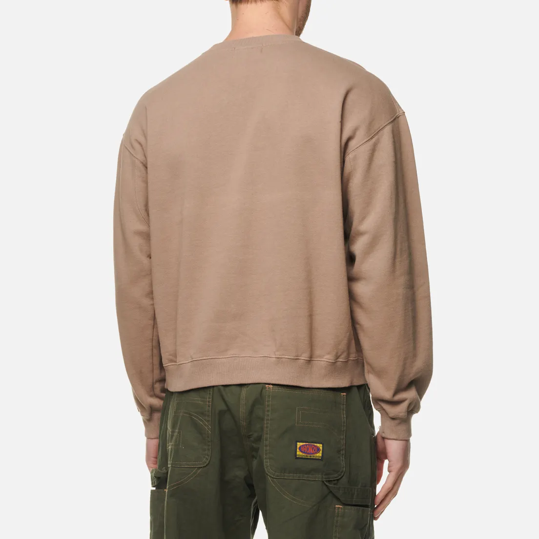 Bronze 56K Мужская толстовка B Logo Embroidered Crew Neck
