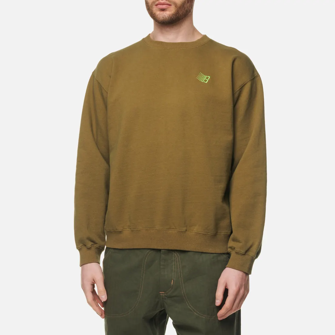 Bronze 56K Мужская толстовка B Logo Embroidered Crew Neck