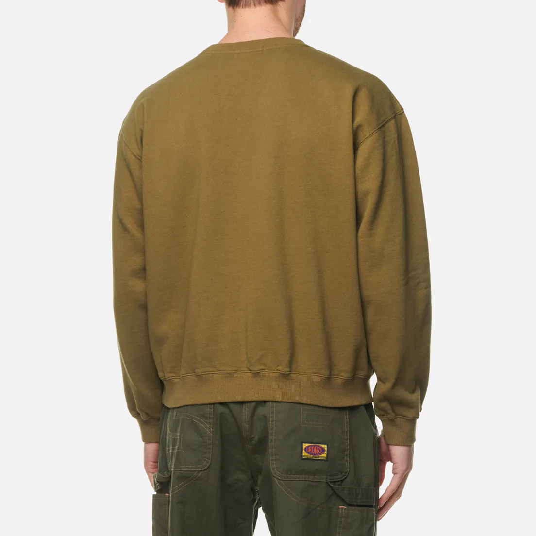 Bronze 56K Мужская толстовка B Logo Embroidered Crew Neck