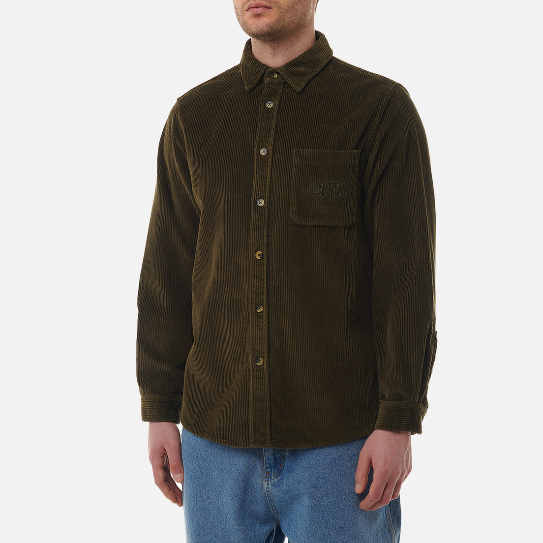 Bronze 56K Мужская рубашка Corduroy Button Up