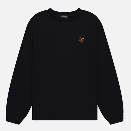 фото Мужская толстовка bronze 56k logo crew neck, цвет чёрный, размер s