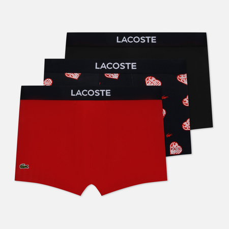 Комплект мужских трусов Lacoste 3-Pack Trunk Valentine's Day, цвет комбинированный, размер S - фото 1
