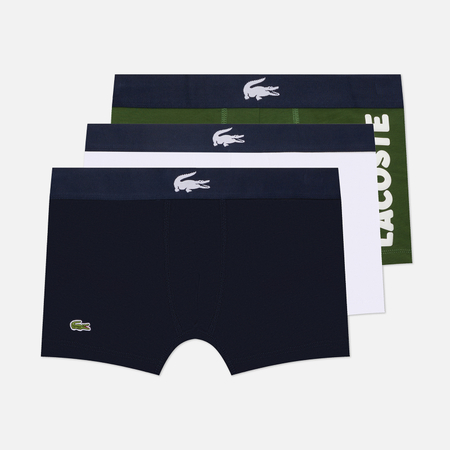 Комплект мужских трусов Lacoste Underwear 3-Pack Stretch Cotton Trunks, цвет комбинированный, размер S