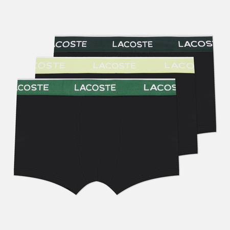 Комплект мужских трусов Lacoste Underwear 3-Pack Stretch Cotton Trunks, цвет чёрный, размер L