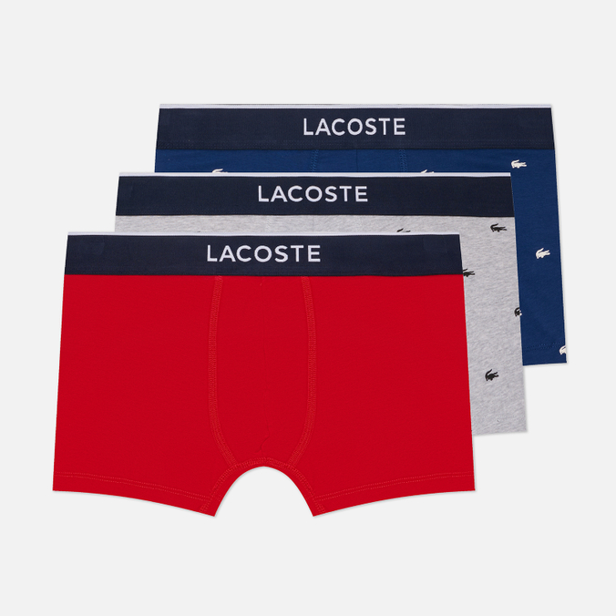 Комплект мужских трусов Lacoste 3-Pack Printed Stretch Trunks