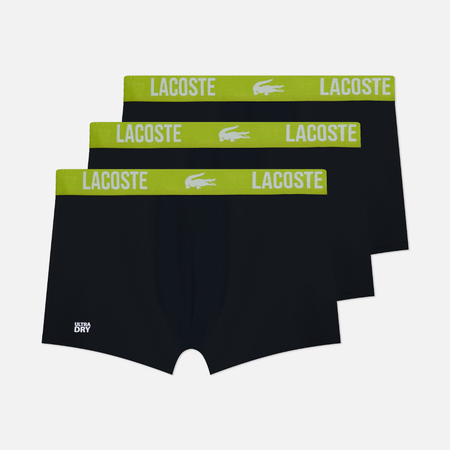 Комплект мужских трусов Lacoste Underwear 3-Pack Microfiber Boxer Brief, цвет чёрный, размер XXL