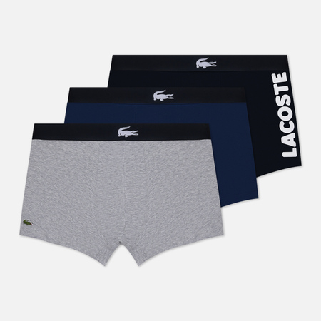 Комплект мужских трусов Lacoste Underwear 3-Pack Mismatched Trunk, цвет синий, размер XXL