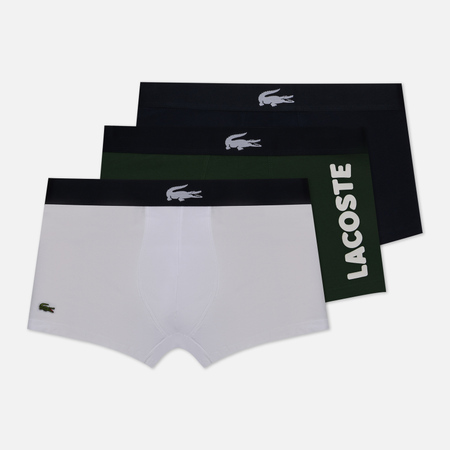 фото Комплект мужских трусов lacoste underwear 3-pack mismatched trunk, цвет комбинированный, размер s
