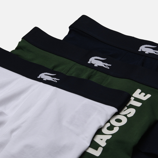Комплект мужских трусов Lacoste Underwear 3-Pack Trunk Thyme/Navy Blue/White