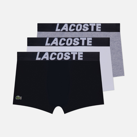 фото Комплект мужских трусов lacoste underwear 3-pack branded jersey trunk, цвет комбинированный, размер s