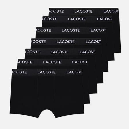 Комплект мужских трусов Lacoste Underwear Cotton Stretch Regular Trunks 7-Pack, цвет чёрный, размер L