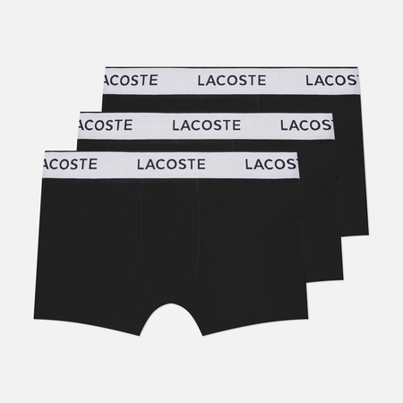Нижнее белье  Brandshop Комплект мужских трусов Lacoste Underwear 3-Pack Cotton Trunks, цвет чёрный, размер XL