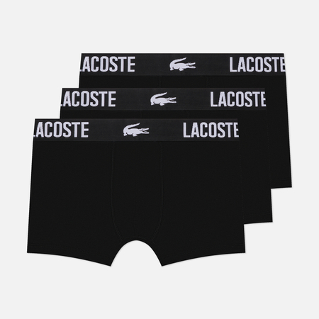 Комплект мужских трусов Lacoste Underwear 3-Pack Stretch Cotton Trunks, цвет чёрный, размер XL