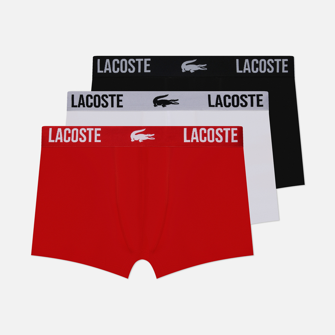 Lacoste Underwear Комплект мужских трусов 3-Pack Trunk Jacquard Waistband