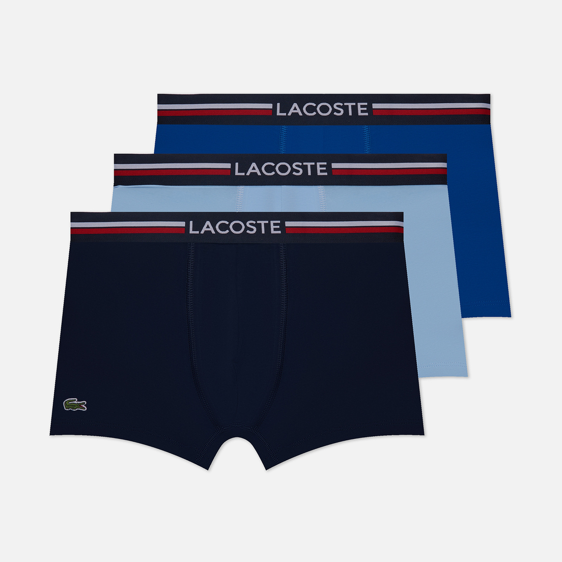 Lacoste Underwear Комплект мужских трусов 3-Pack Iconic Three-Tone Waistband