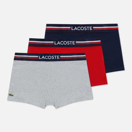 Комплект мужских трусов Lacoste Underwear 3-Pack Iconic Three-Tone Waistband, цвет синий, размер XXL