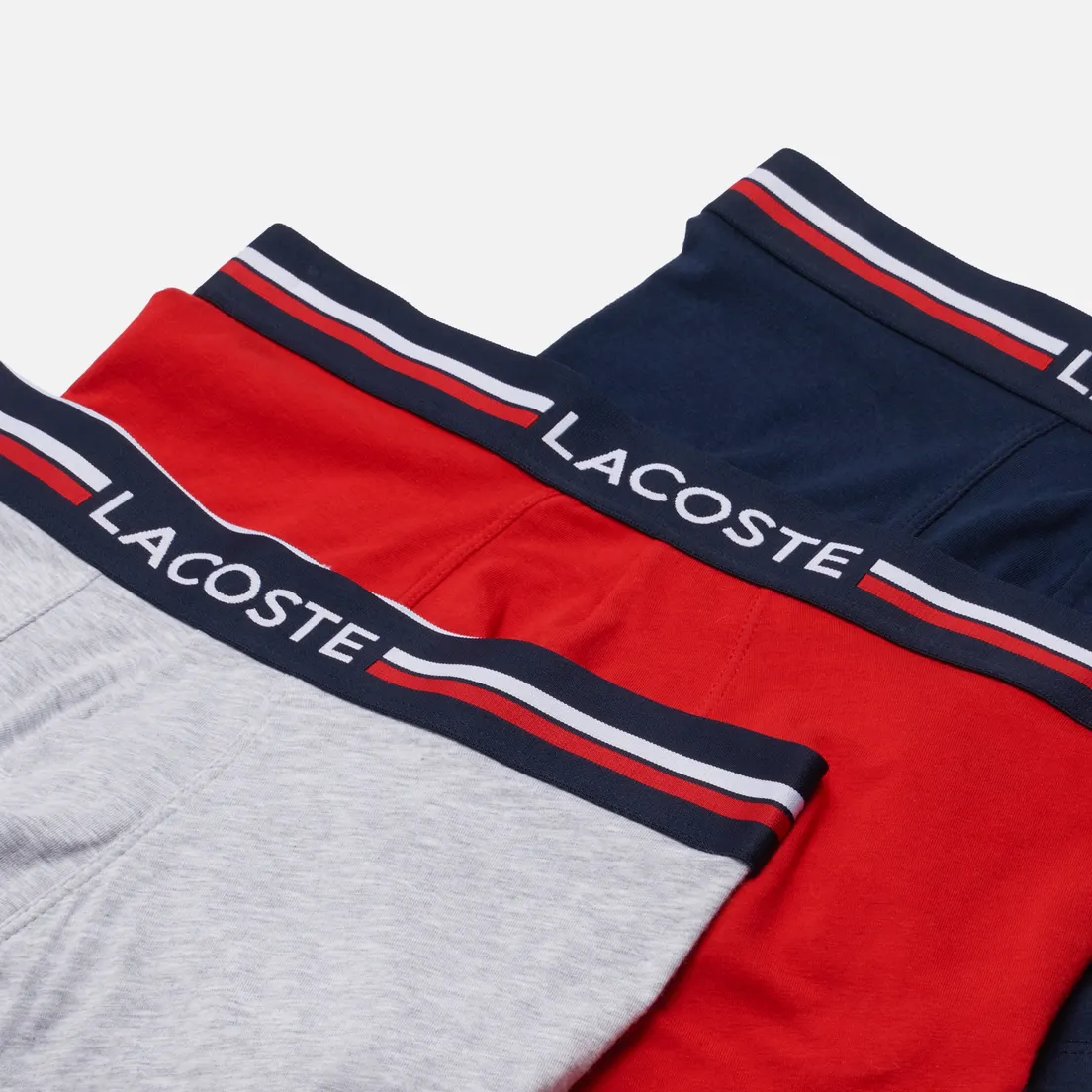 Lacoste Underwear Комплект мужских трусов 3-Pack Iconic Three-Tone Waistband