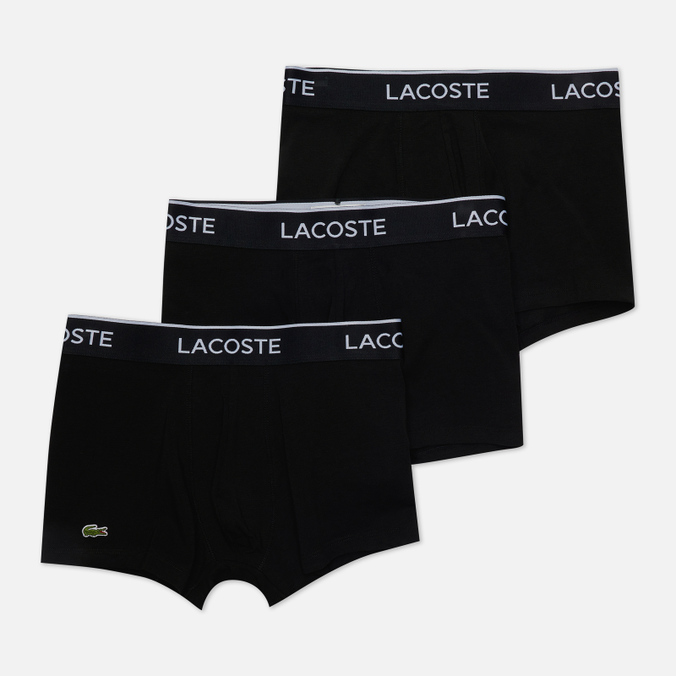 Комплект мужских трусов Lacoste, цвет чёрный, размер S 5H3389-031 3-Pack Boxer Casual - фото 1