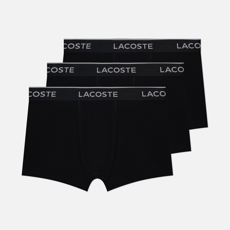 Комплект мужских трусов Lacoste Underwear 3-Pack Boxer Casual, цвет чёрный, размер XXL - фото 1