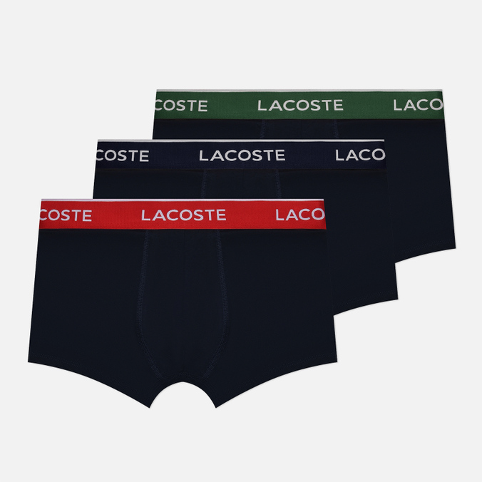 Комплект мужских трусов Lacoste, цвет чёрный, размер S 5H3401-HY0 3-Pack Boxer Casual Contrast Waistband - фото 1