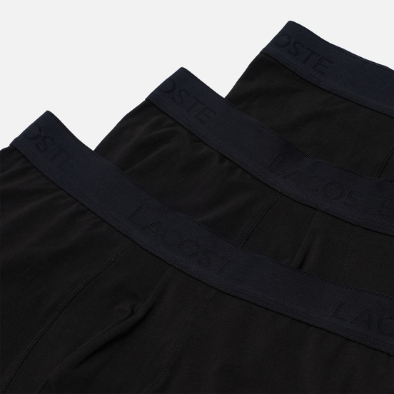 Комплект мужских трусов Lacoste Underwear 3-Pack Trunk Black/Black/Black