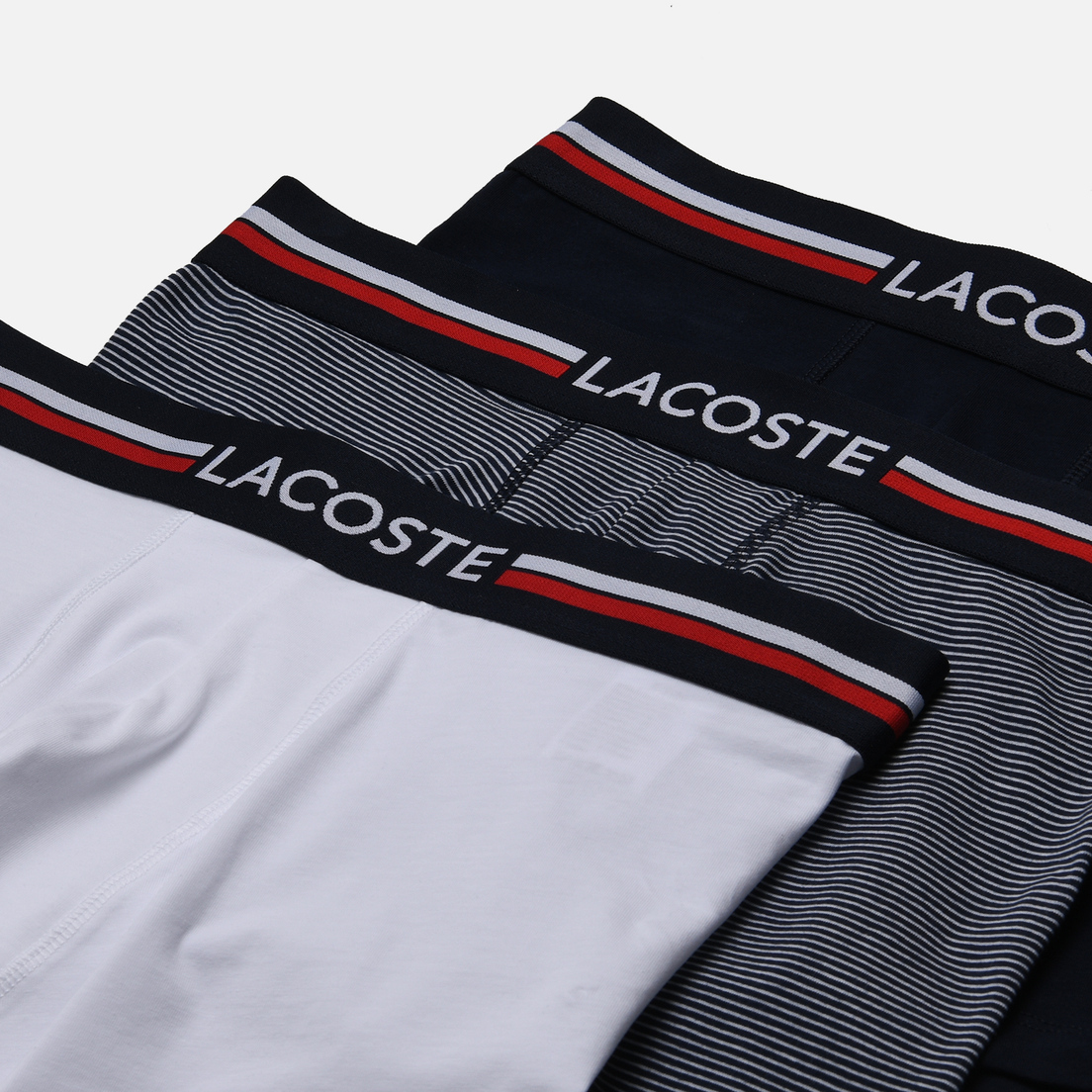 Lacoste Underwear Комплект мужских трусов 3-Pack Iconic Three-Tone Waistband