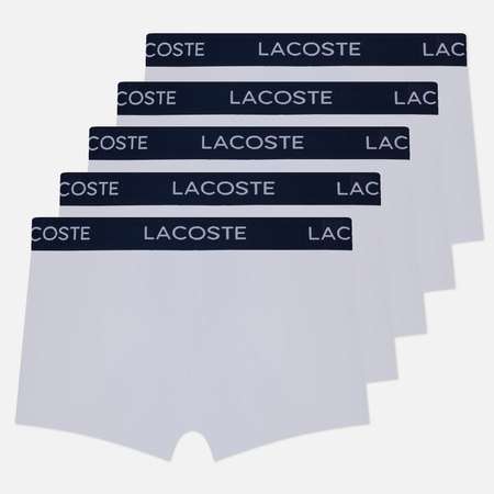 Комплект мужских трусов Lacoste Underwear 5-Pack Stretch Cotton, цвет белый, размер L - фото 1
