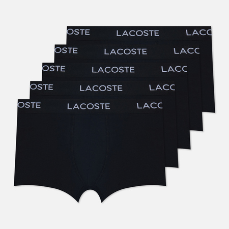 Комплект мужских трусов Lacoste Underwear 5-Pack Stretch Cotton, цвет чёрный, размер S - фото 1
