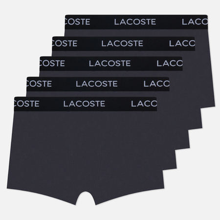Комплект мужских трусов Lacoste Underwear 5-Pack Stretch Cotton, цвет серый, размер M - фото 1