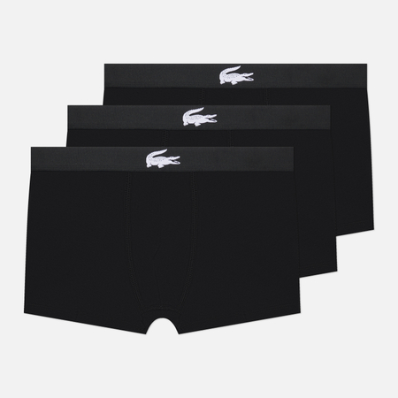 Комплект мужских трусов Lacoste Underwear 3-Pack Stretch Jersey Trunks, цвет чёрный, размер M
