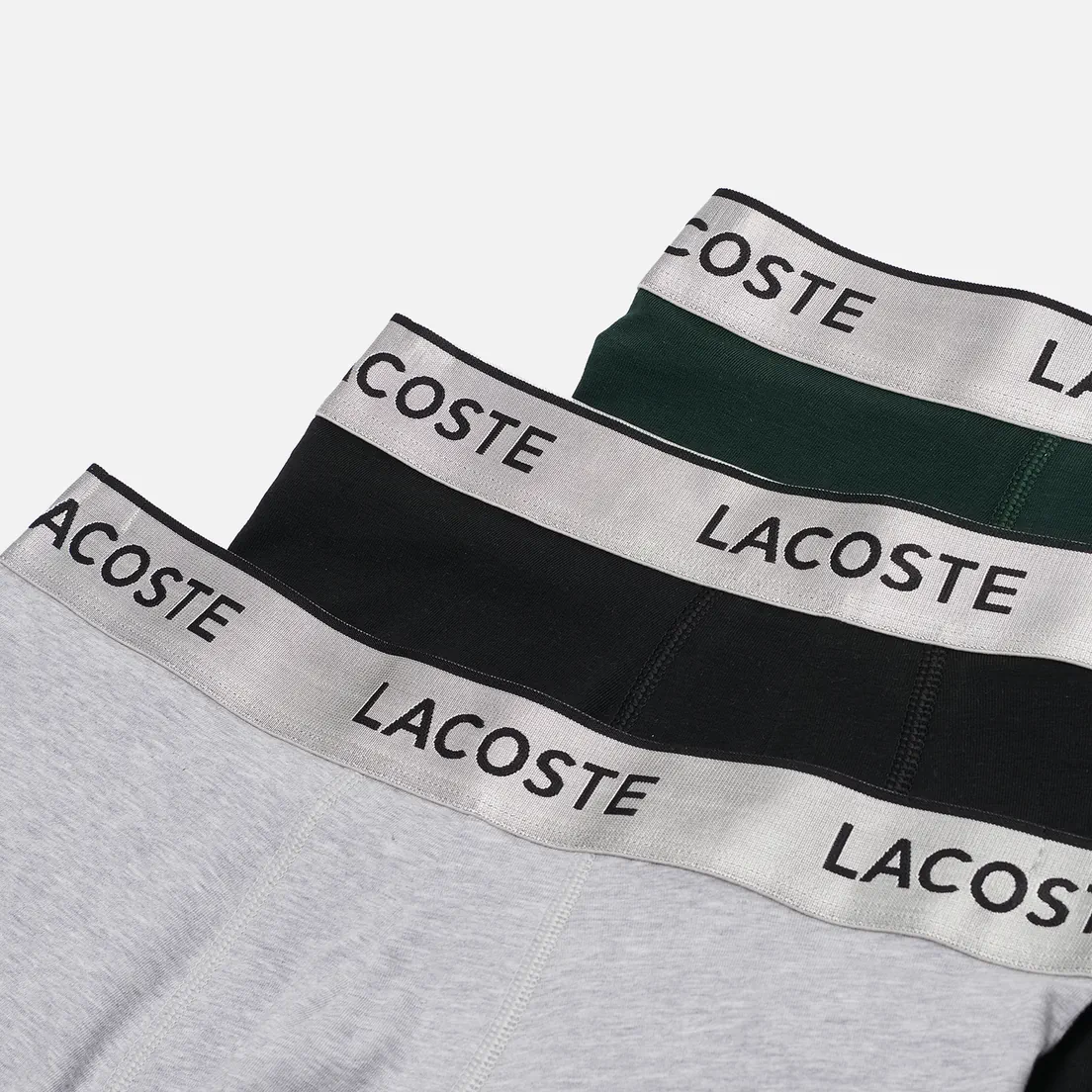 Lacoste Underwear Комплект мужских трусов 3-Pack Silver Waist Short Trunks