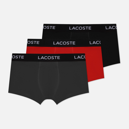 Комплект мужских трусов Lacoste 3-Pack Iconic Waist Logo, цвет комбинированный, размер S - фото 1