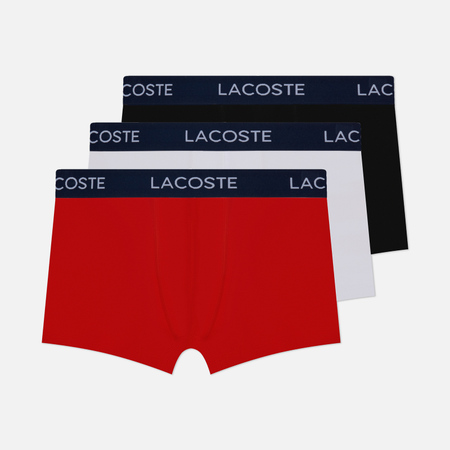 Комплект мужских трусов Lacoste Underwear 3-Pack Iconic Waist Logo, цвет комбинированный, размер XXL