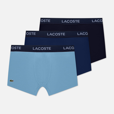 Комплект мужских трусов Lacoste Underwear Microfiber Trunk 3-Pack, цвет синий, размер XL - фото 1
