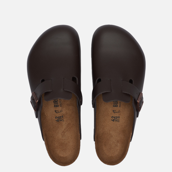Мужские сандалии Birkenstock Boston Leather Dark Brown