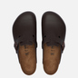 Мужские сандалии Birkenstock Boston Leather Dark Brown фото - 1