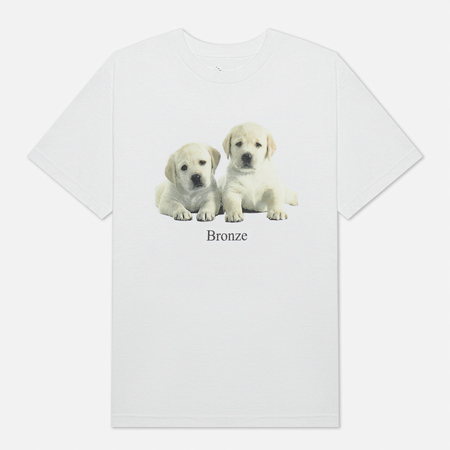 Мужская футболка Bronze 56K Puppies, цвет белый, размер M