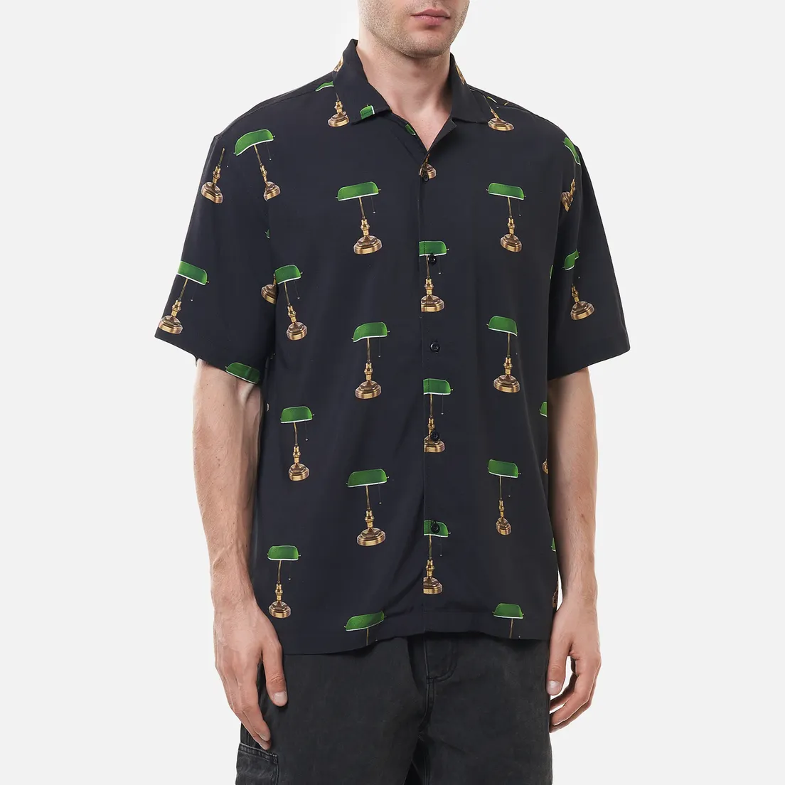 Bronze 56K Мужская рубашка Bankers Lamp Rayon