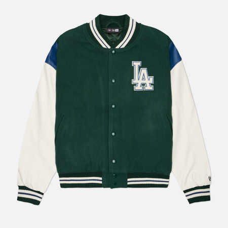 Мужская куртка бомбер New Era MLB Varsity Los Angeles Dodgers, цвет зелёный, размер XL