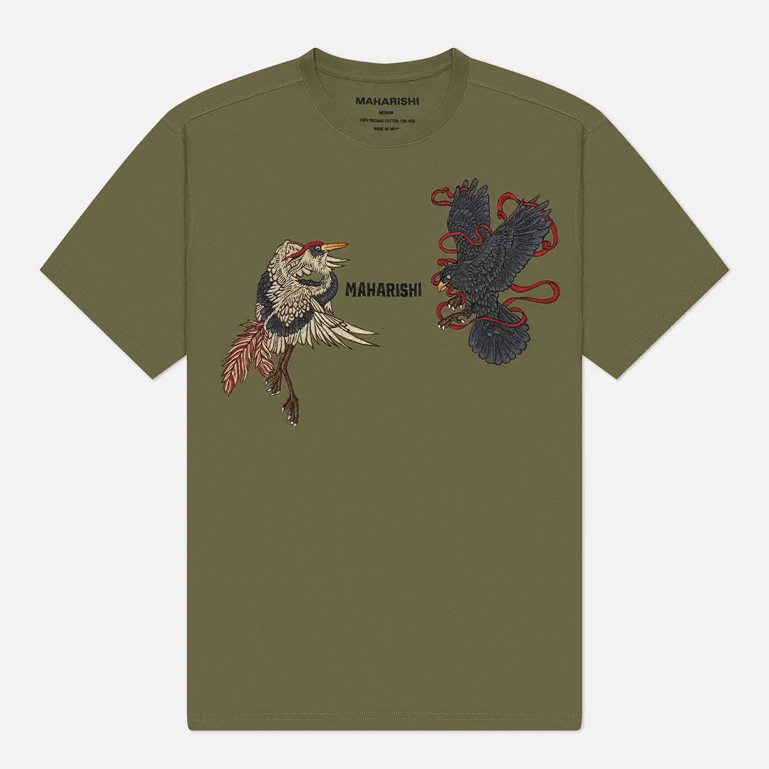 maharishi Мужская футболка Black Crow White Heron