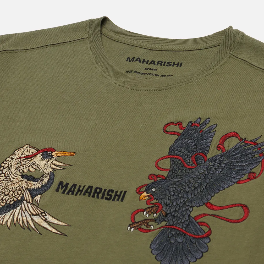 maharishi Мужская футболка Black Crow White Heron