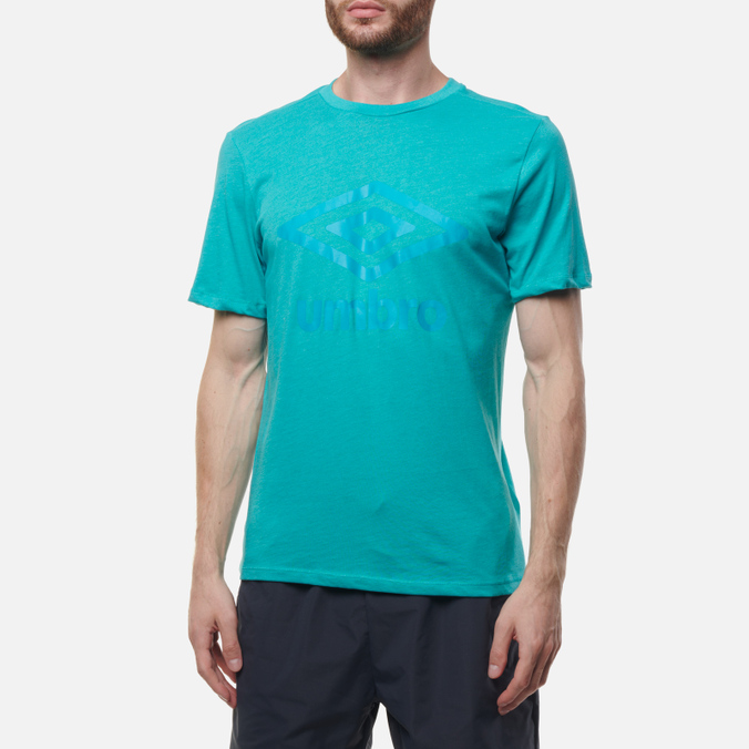 Мужская футболка Umbro, цвет голубой, размер M 65352U-KM3 FW Large Logo - фото 3