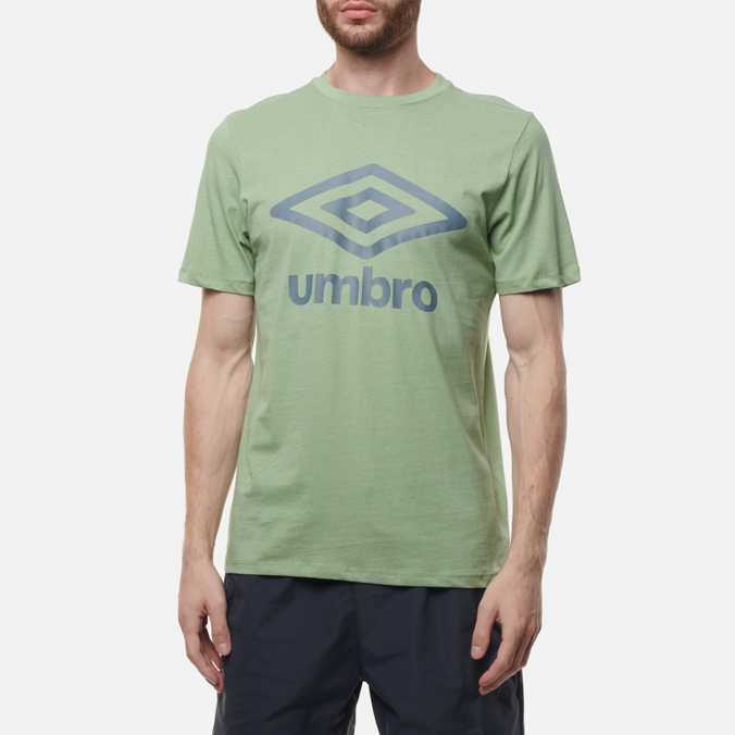 Мужская футболка Umbro, цвет зелёный, размер M 65352U-KM4 FW Large Logo - фото 3