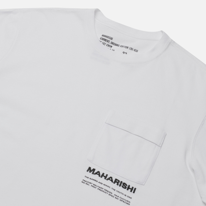 Мужская футболка Maharishi, цвет белый, размер XXL 7023-WHITE Miltype Pocket - фото 2