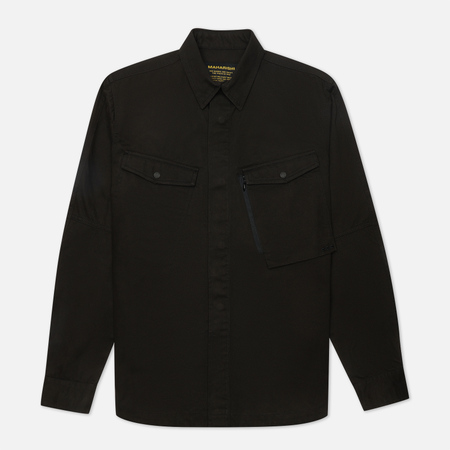 Мужская рубашка maharishi Miltype Custom Organic Cotton Twill, цвет чёрный, размер S