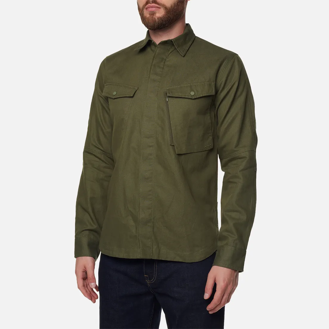 maharishi Мужская рубашка Miltype Custom Organic Cotton Twill