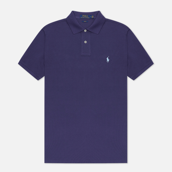 Мужское поло Polo Ralph Lauren The Iconic Basic Mesh Slim Fit Boathouse Navy/White