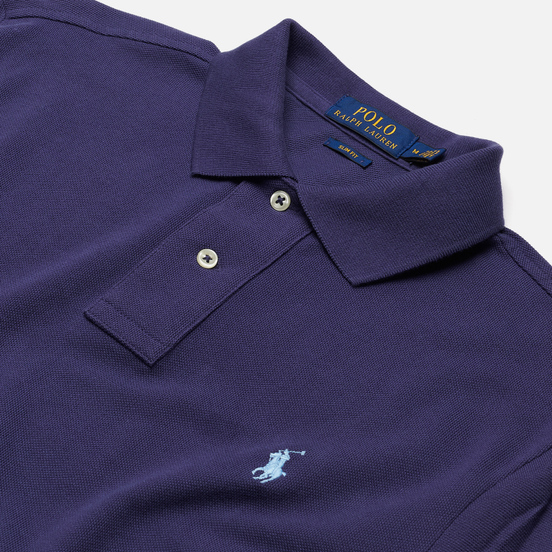 Мужское поло Polo Ralph Lauren The Iconic Basic Mesh Slim Fit Boathouse Navy/White