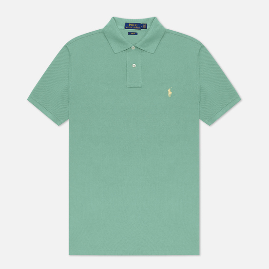 Мужское поло Polo Ralph Lauren The Iconic Basic Mesh Slim Fit Haven Green/Yellow