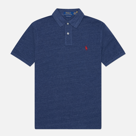Мужское поло Polo Ralph Lauren Custom Slim Fit Cotton Mesh, цвет синий